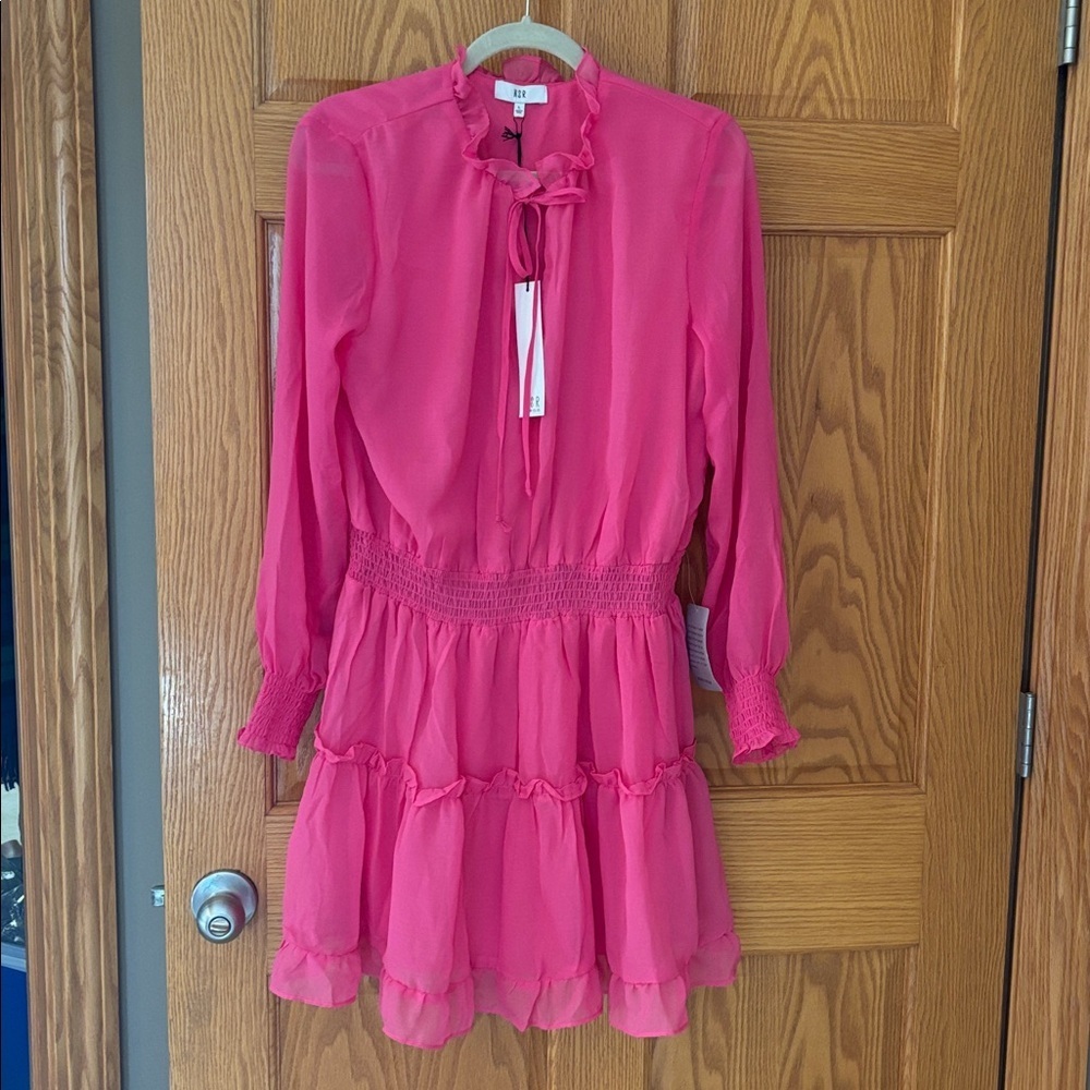 NWT NSR Hot Pink Ruffle dress